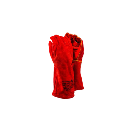 Red Leather Welders Gloves